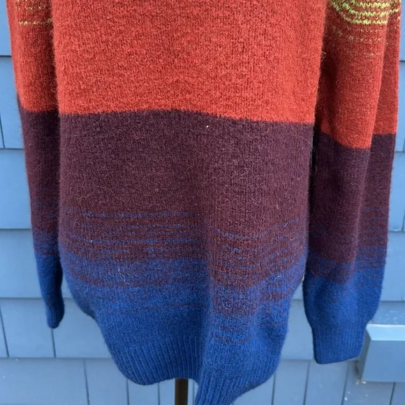 💚🧡💙Scotch & Soda alpaca blend sweater large green orange blue - Picture 4 of 13